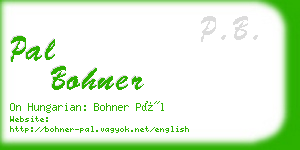 pal bohner business card
